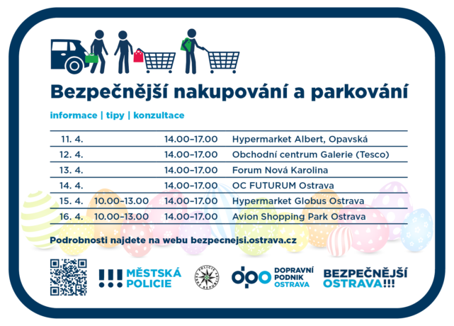Bezpečnější nakupování a parkování - akce projektu Bezpečnější Ostrava, Velikonoce 2022