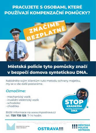 Značení kompenzačních pomůcek syntetickou DNA, Městská policie Ostrava, telefon 720735125